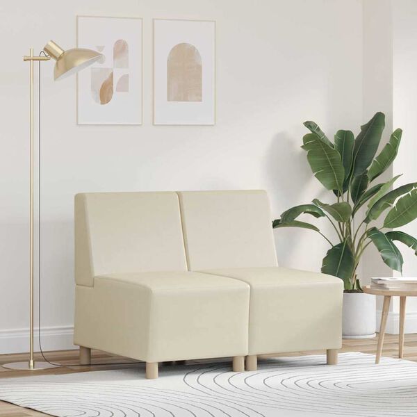 vidaXL Modulsofa enhed uden arme 2 pcs Creme 55 x 74 x 82 cm