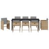 vidaXL Have Spisebordss&aelig;t 9 pcs Beige polyrattan