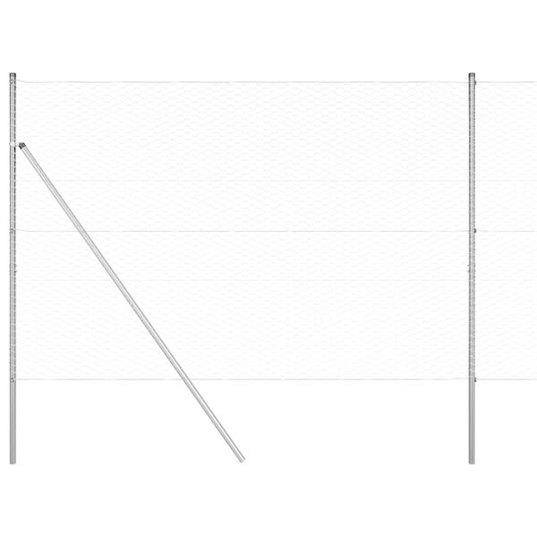 vidaXL Hegnsp&aelig;l S&oslash;lv 50 x 1,5 m (36 mm net) St&aring;l