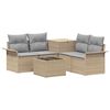 vidaXL Sofa S&aelig;t 6 stk. 4-Antal s&aelig;der Beige og lys gr&aring;