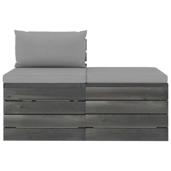 vidaXL lounges&aelig;t til haven 2 dele med hynder massivt fyrretr&aelig;