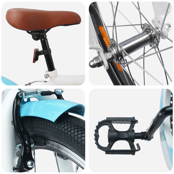 vidaXL B&oslash;rnecykel 18 tommer til 5-7 &aring;r gammel Lys bl&aring;