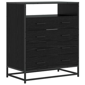 vidaXL Skuffeskab 4-Skuffe Sort eg 70 x 41 x 83,5 cm Konstrueret tr&aelig;