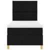 vidaXL LED Box Spring Bed med madras Sort 90 x 200 cm Stof