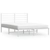 vidaXL sengeramme med sengegavl 160x200 cm metal hvid