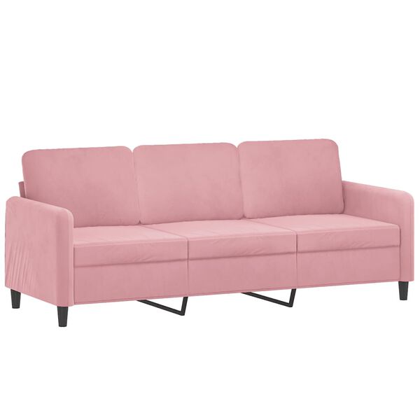 vidaXL 3-personers sofa med fodskammel 180 cm velour lyser&oslash;d