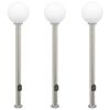 vidaXL pullertlamper med sensor og stikkontakt 3 stk. 120 cm rustfrit st&aring;l IP44