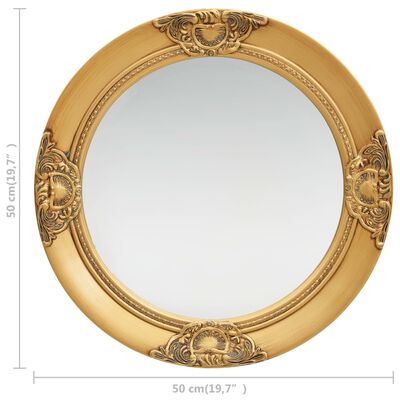 vidaXL vægspejl barokstil 50 cm guldfarvet