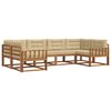 vidaXL Udend&oslash;rs sofagruppe med pude 6 pcs Naturlig og Beige
