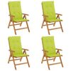 vidaXL positionsstole med hynder 4 stk. massivt teaktr&aelig;