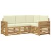 vidaXL Sofas&aelig;t 4 pcs Hvid og cremefarvet 191 x 132,5 x 73 cm Polyester
