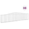 vidaXL buede gabionkurve 8 stk. 400x30x80/100 cm galvaniseret jern