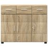 vidaXL Sideboard med d&oslash;r Sonoma eg 88,5 x 30,5 x 73 cm Konstrueret tr&aelig;