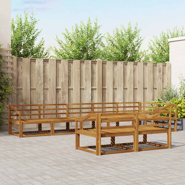 vidaXL Udend&oslash;rs sofagruppe 8 pcs Naturfarvet Massivt Akacietr&aelig;