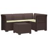 vidaXL 4-personers Have Sofa med Hynder Rattan Look PP Brun