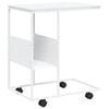 vidaXL sidebord med hjul 55x36x63,5 cm konstrueret tr&aelig; hvid