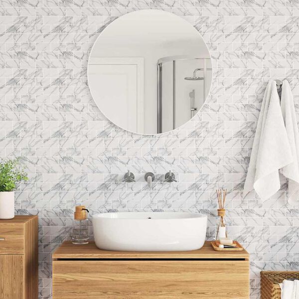 vidaXL Subway flise 20 pcs Hvid marmor 30,5 x 30,5 cm