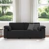 vidaXL Sofa Sort 219 x 77 x 82 cm Stof