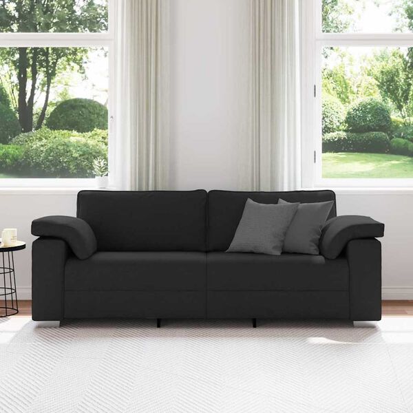 vidaXL Sofa Sort 219 x 77 x 82 cm Stof