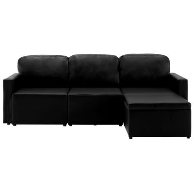 vidaXL 3-personers sovesofa modulær kunstlæder sort