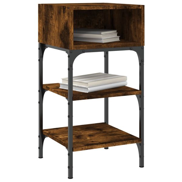 vidaXL sengebord 35x34,5x70 cm konstrueret tr&aelig; r&oslash;get egetr&aelig;sfarve