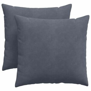vidaXL Sofapuder 2 pcs M&oslash;rkegr&aring; 45 x 45 cm Velourstof