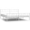 vidaXL sengeramme med sengegavl og fodg&aelig;rde 193x203 cm metal hvid