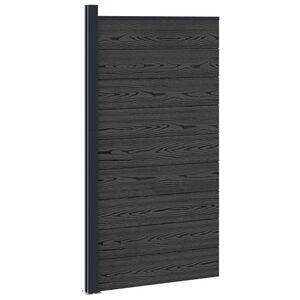 vidaXL Hegnspanel 95 x 186 cm WPC og Aluminium Sort