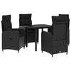 vidaXL Sofa Bord S&aelig;t 5 stk. Sort PE rattan og pulverlakeret st&aring;l