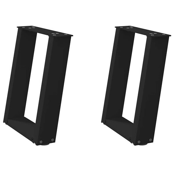 vidaXL sofabordsben U-formet 2 stk. sort 28 x (42-43) cm stål