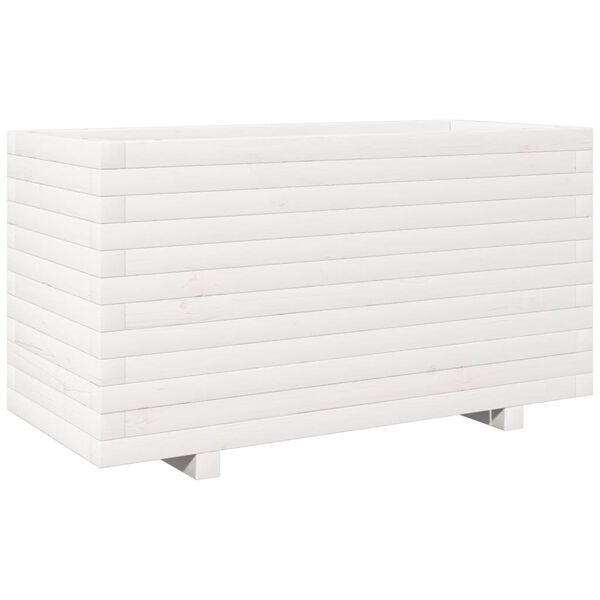 vidaXL plantekasse 90x40x49,5 cm massivt fyrretr&aelig; hvid