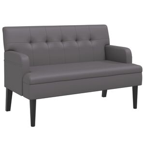 vidaXL b&aelig;nk med rygl&aelig;n 112x65,5x75 cm kunstl&aelig;der gr&aring;