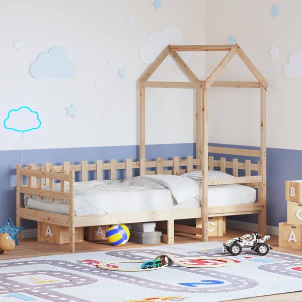 vidaXL daybed med tag 80x200 cm massivt fyrretr&aelig;