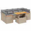vidaXL sofas&aelig;t til haven 7 dele med hynder polyrattan beige