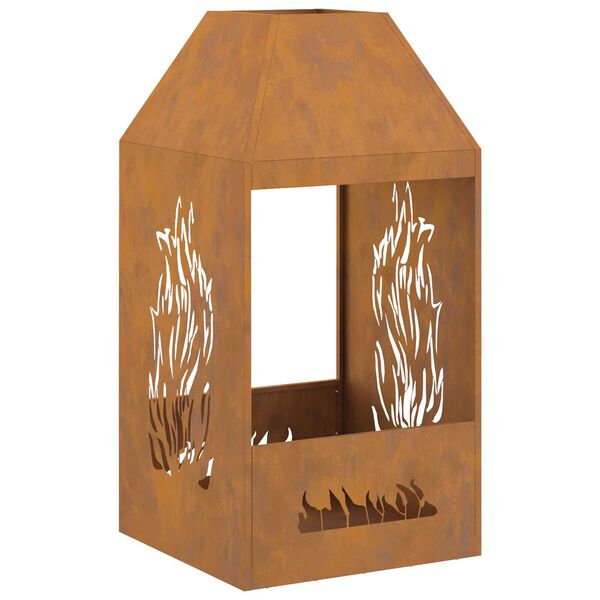 vidaXL Bålsted Brun 50 x 50 x 100 cm Stål