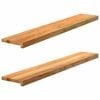 vidaXL vindueskarme 2 stk lysebrun 120x20x2 cm massivt egetr&aelig;