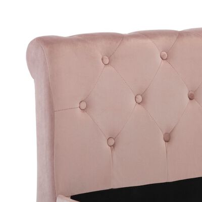 vidaXL sengestel 200x200 cm fløjl pink