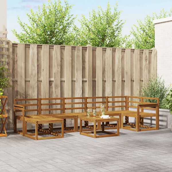 vidaXL Udend&oslash;rs sofagruppe 8 pcs Naturfarvet Massivt Akacietr&aelig;