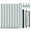 vidaXL Hegn med stolper Gr&oslash;n 1.5 x 25 m PVC-belagte st&aring;l