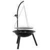 vidaXL B&aring;lsted med justerbar grillrist ⌀55,5 x 107,5 cm St&aring;l Sort