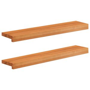 vidaXL Vindueskarme 2 stk. Lys Brun 70 x 15 x 2 cm Solid b&oslash;g