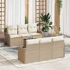 vidaXL Havesofa S&aelig;t 7 pcs Beige og hvid