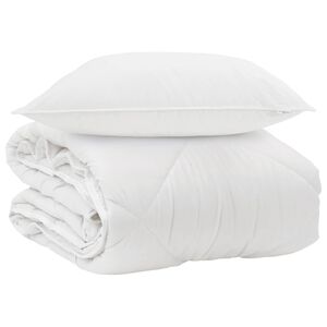 vidaXL &Aring;rsd&aelig;kkende Dyne med pude 2 pcs Hvid Microfiber