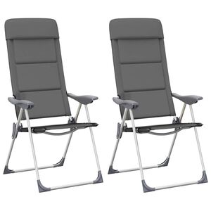 vidaXL campingstole 2 stk. aluminium 58 x 69 x 111 cm gr&aring;