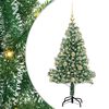 vidaXL Kunstigt Juletr&aelig; Snebelagt med LED Lys Gr&oslash;n og Hvid 120 cm