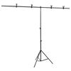 vidaXL T-formet baggrundsstativ 201x60x(70-200) cm sort