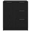vidaXL Sideboard med skuffe Sort eg 60 x 30 x 70 cm Konstrueret tr&aelig;