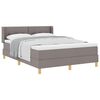 vidaXL Box spring seng med hovedg&aelig;rde Gr&aring;brun 190 x 140 cm Stof