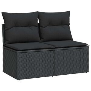 vidaXL sofas&aelig;t til haven 2 dele med hynder polyrattan akacietr&aelig; sort