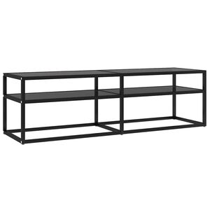 vidaXL tv-bord 140x40x40,5 cm h&aelig;rdet glas sort